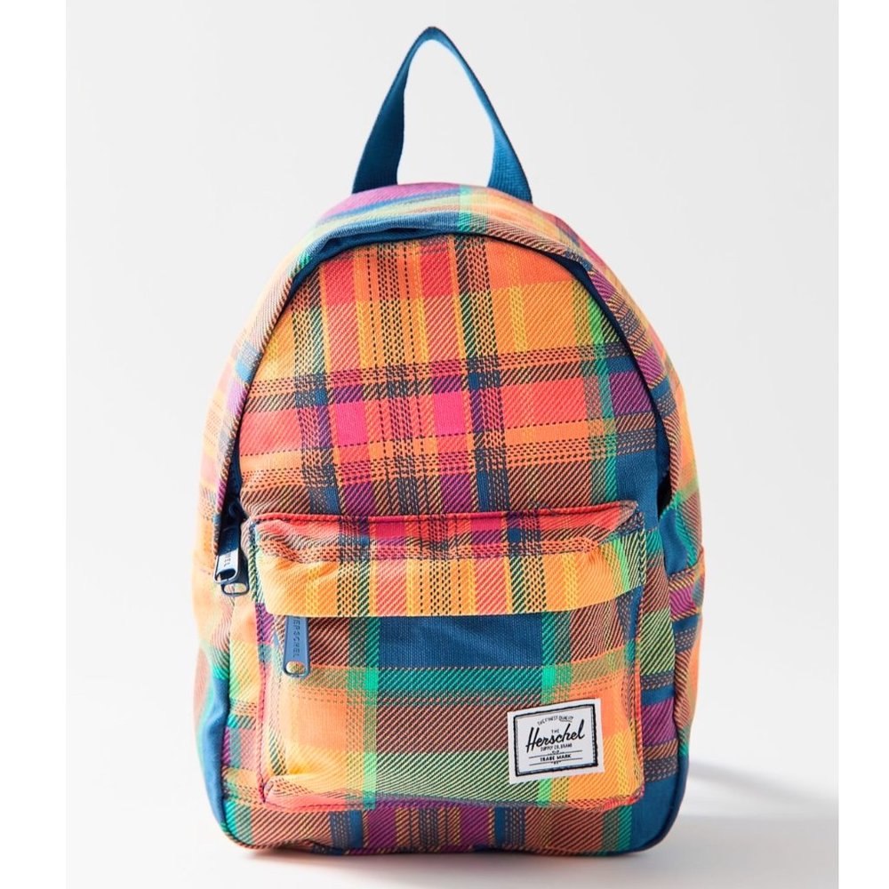 Herschel Supply Co. Orange Green Red Plaid Mini Backpack - Picture 1 of 14